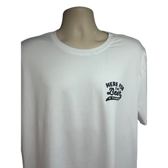 Mens White Black Double Graphic Novelty Funny T-Shirt XL Stretch Relaxed Unisex - Picture 5 of 7